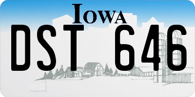 IA license plate DST646