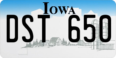 IA license plate DST650