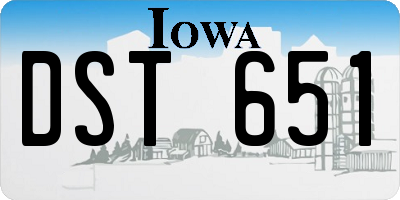 IA license plate DST651