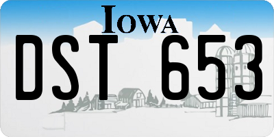 IA license plate DST653