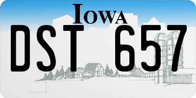 IA license plate DST657