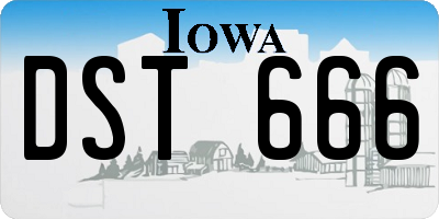 IA license plate DST666