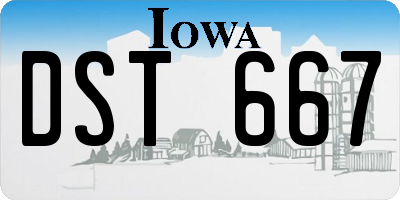 IA license plate DST667