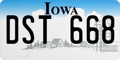 IA license plate DST668