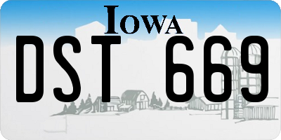 IA license plate DST669
