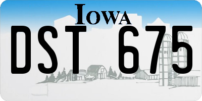 IA license plate DST675