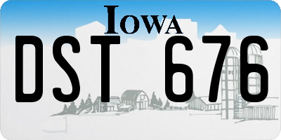 IA license plate DST676