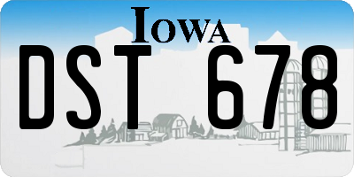 IA license plate DST678