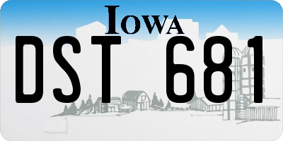 IA license plate DST681