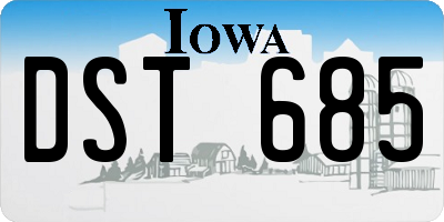 IA license plate DST685