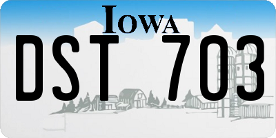 IA license plate DST703