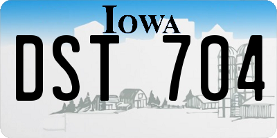 IA license plate DST704