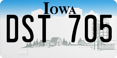 IA license plate DST705