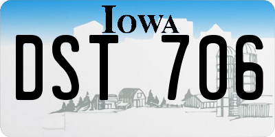 IA license plate DST706