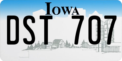 IA license plate DST707