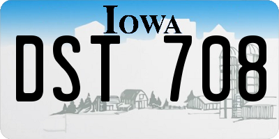 IA license plate DST708