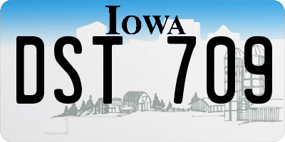 IA license plate DST709