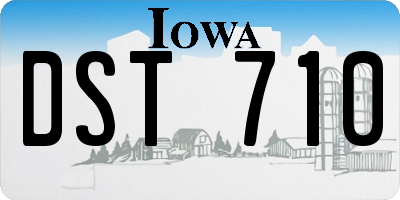 IA license plate DST710