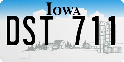 IA license plate DST711