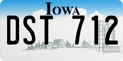 IA license plate DST712