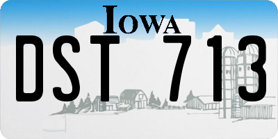 IA license plate DST713