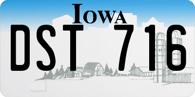 IA license plate DST716