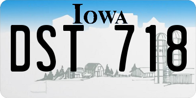 IA license plate DST718