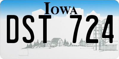 IA license plate DST724