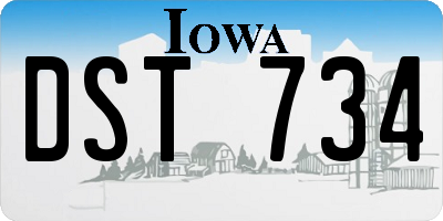 IA license plate DST734