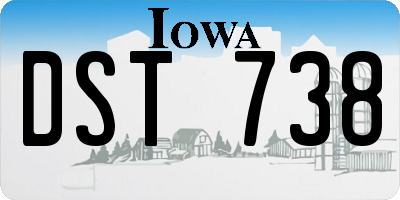 IA license plate DST738