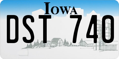 IA license plate DST740