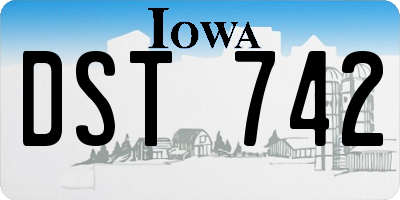 IA license plate DST742