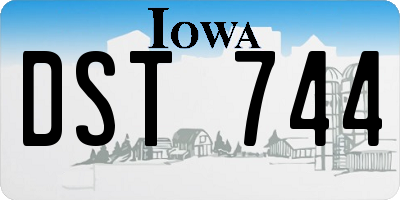 IA license plate DST744