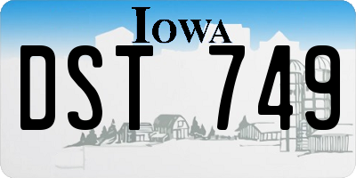 IA license plate DST749