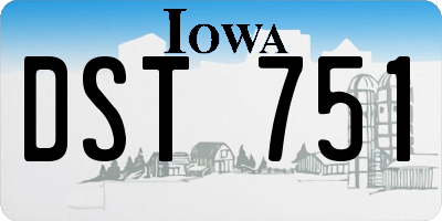 IA license plate DST751