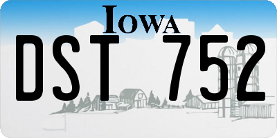 IA license plate DST752