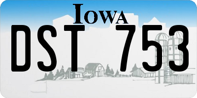 IA license plate DST753