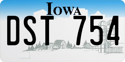 IA license plate DST754