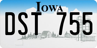 IA license plate DST755