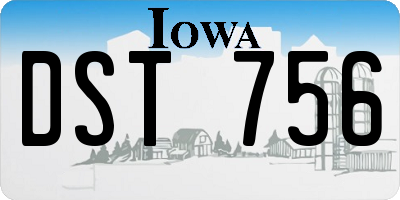 IA license plate DST756