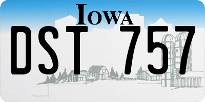 IA license plate DST757