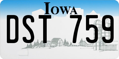 IA license plate DST759