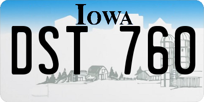 IA license plate DST760