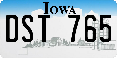 IA license plate DST765