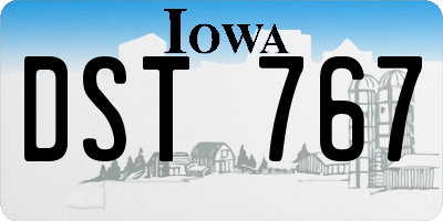 IA license plate DST767