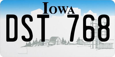 IA license plate DST768