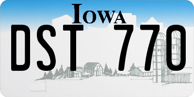 IA license plate DST770