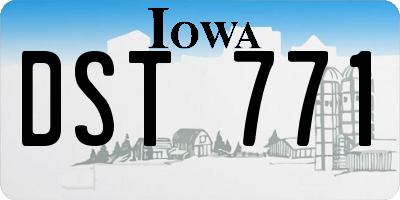 IA license plate DST771