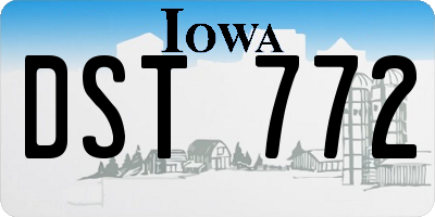 IA license plate DST772