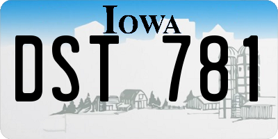 IA license plate DST781